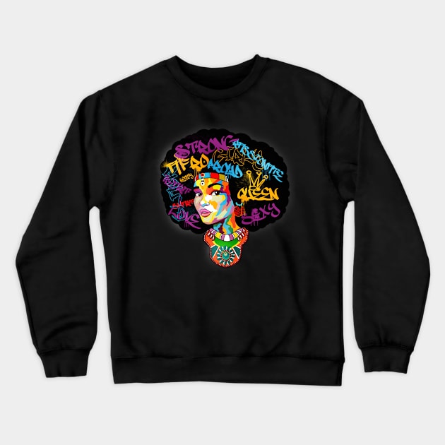 African American Woman Stong Sexy BLM Crewneck Sweatshirt by magazin